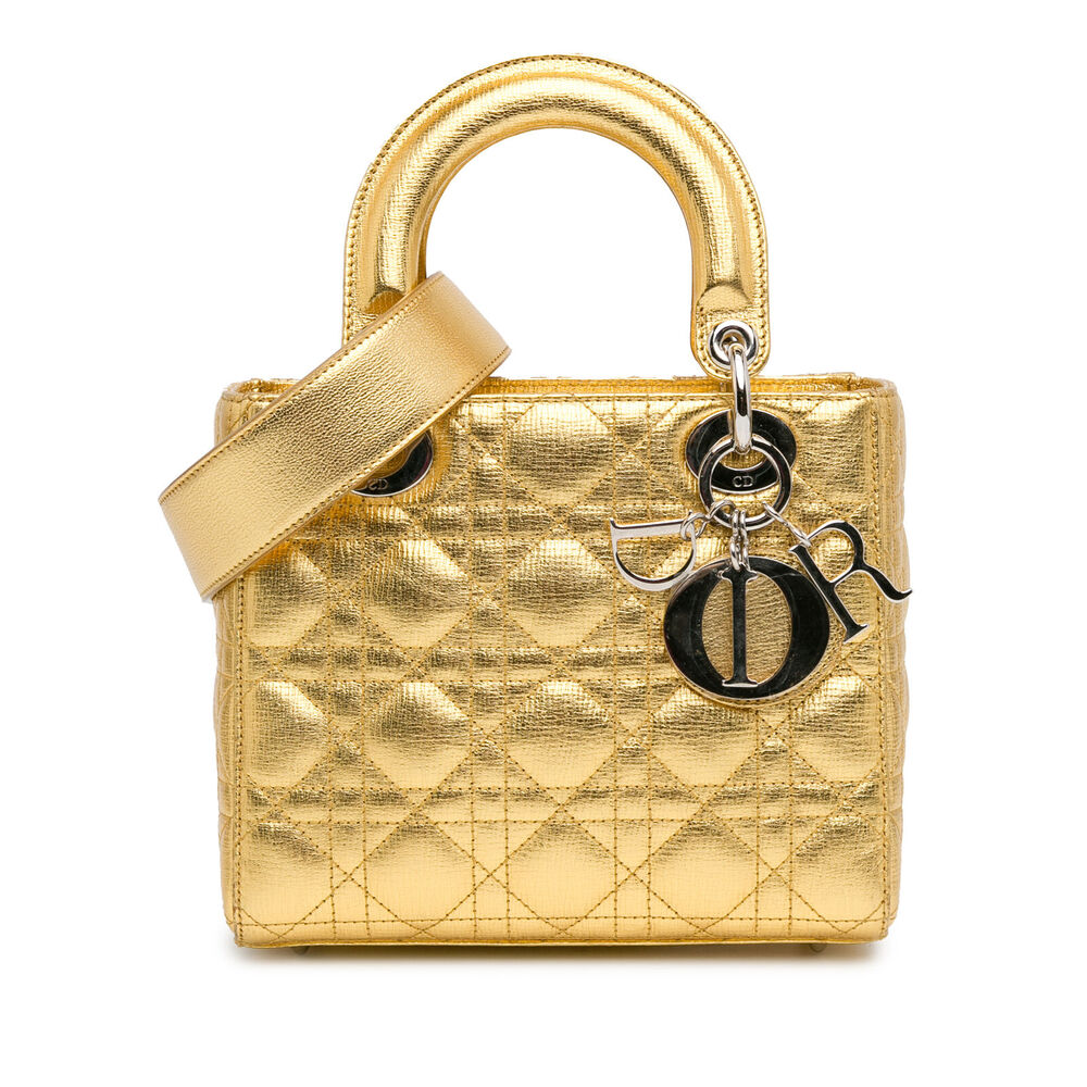Auth Dior Small Metallic Grained #132126D26B - Picture 1 of 14